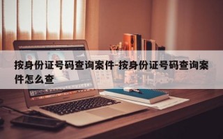 按身份证号码查询案件-按身份证号码查询案件怎么查