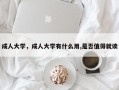 成人大学，成人大学有什么用,是否值得就读